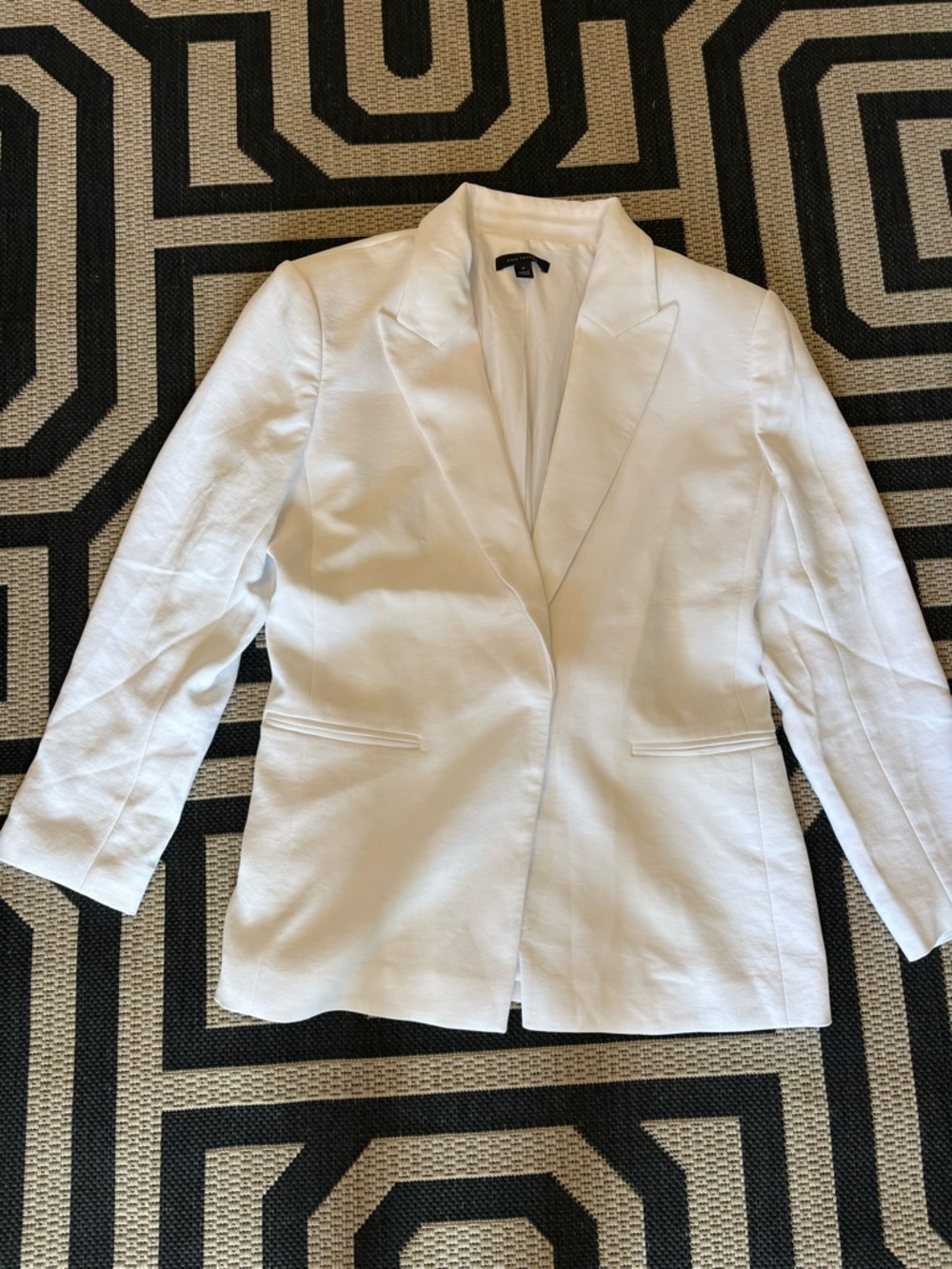Ann Taylor White Tailored Blazer - Notched Lapel Jacket